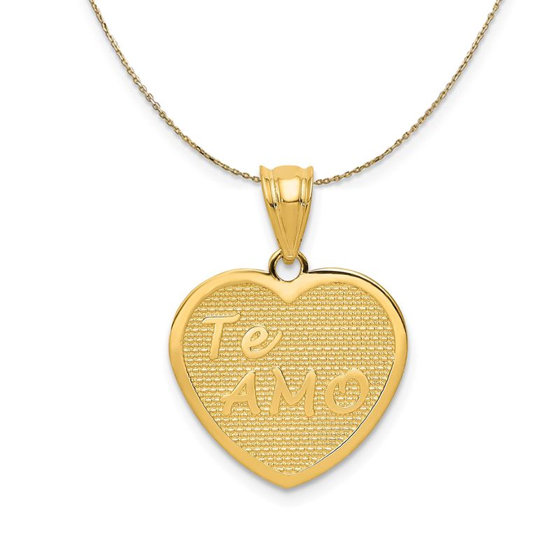 14k Yellow Gold Teamo Heart Necklace - 16 Inch